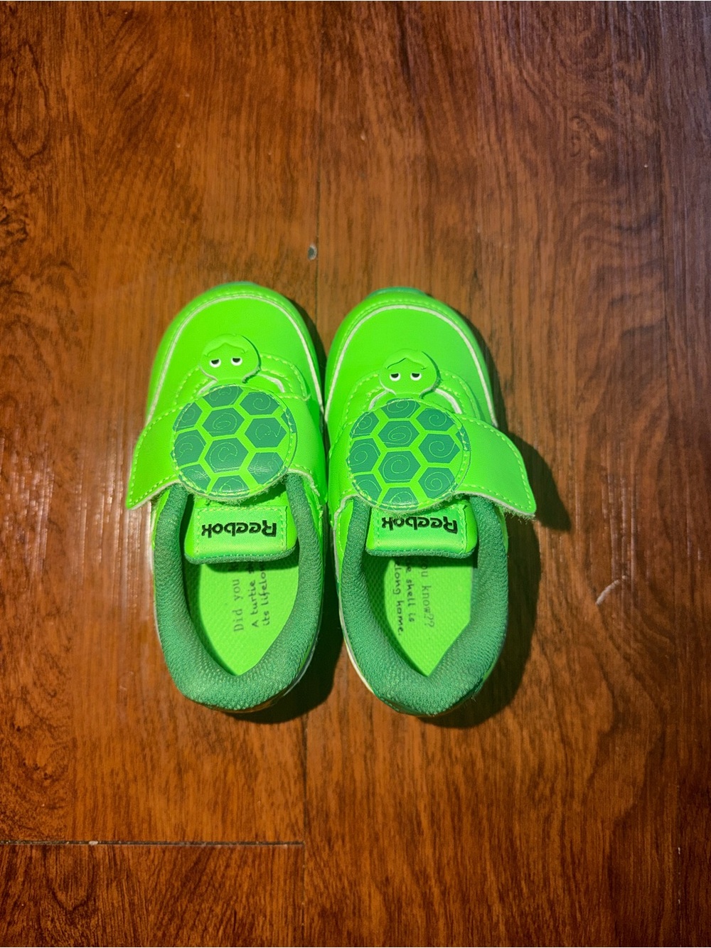 Reebok Kids' Bright Green Turtle Strap Sneakers - Picture 4 of 6